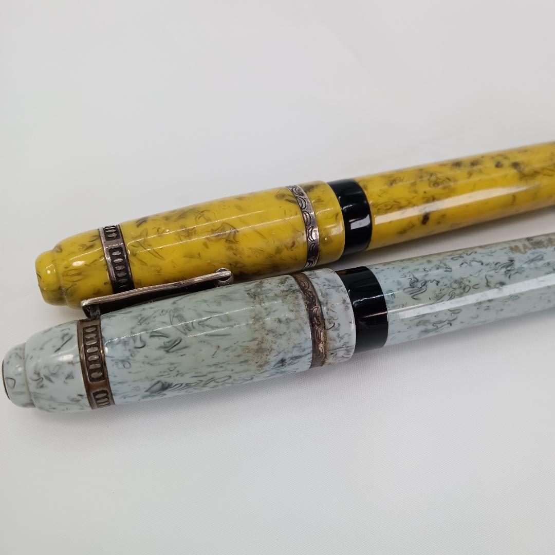 希少 マーレン ジャーナル K18 万年筆 2本まとめ イタリア製 マーブル