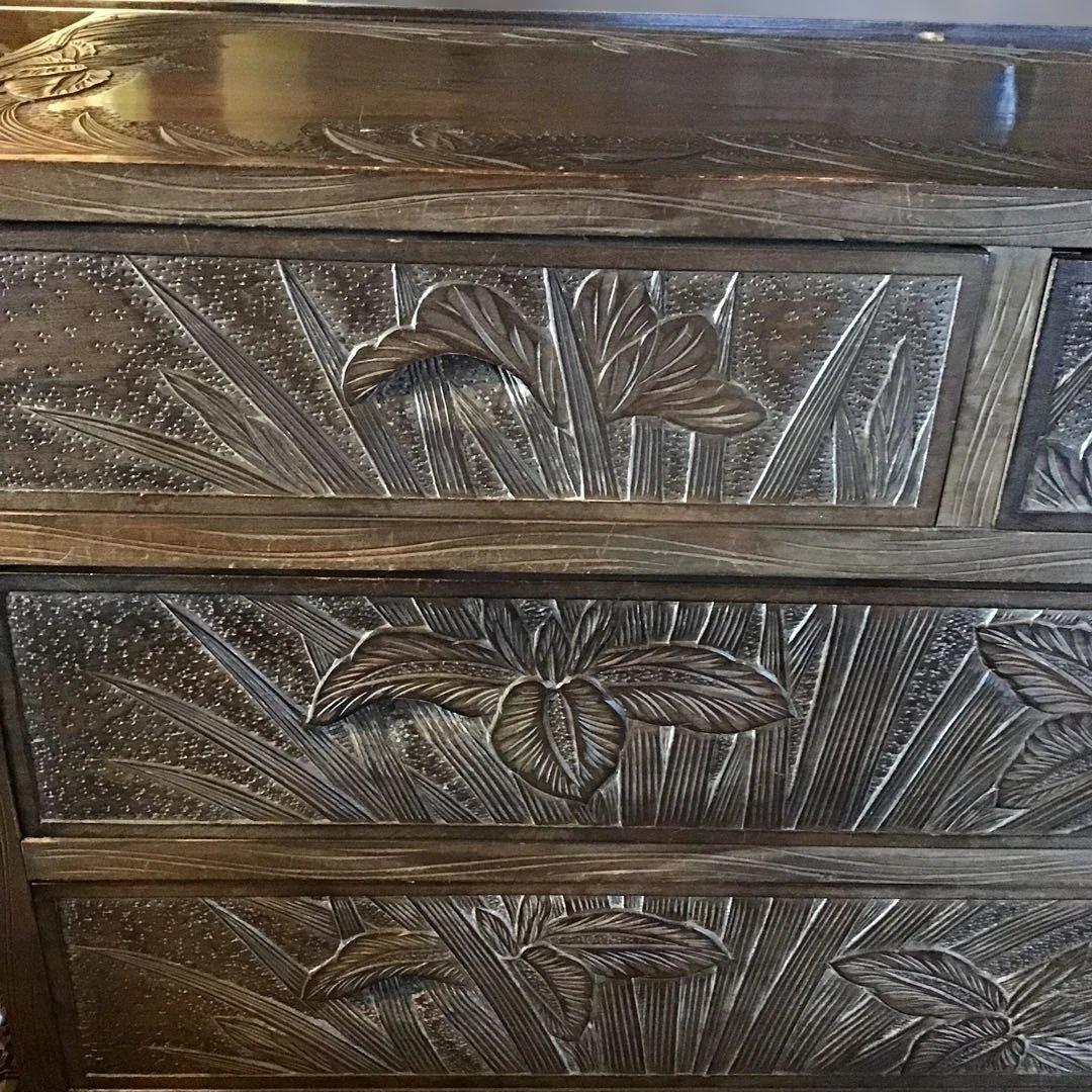 アンティーク軽井沢彫り 箪笥　収納　家具