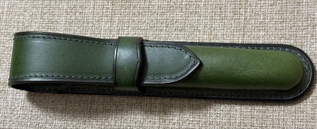 ル・ボナー 1本差し絞りペンケース グリーン