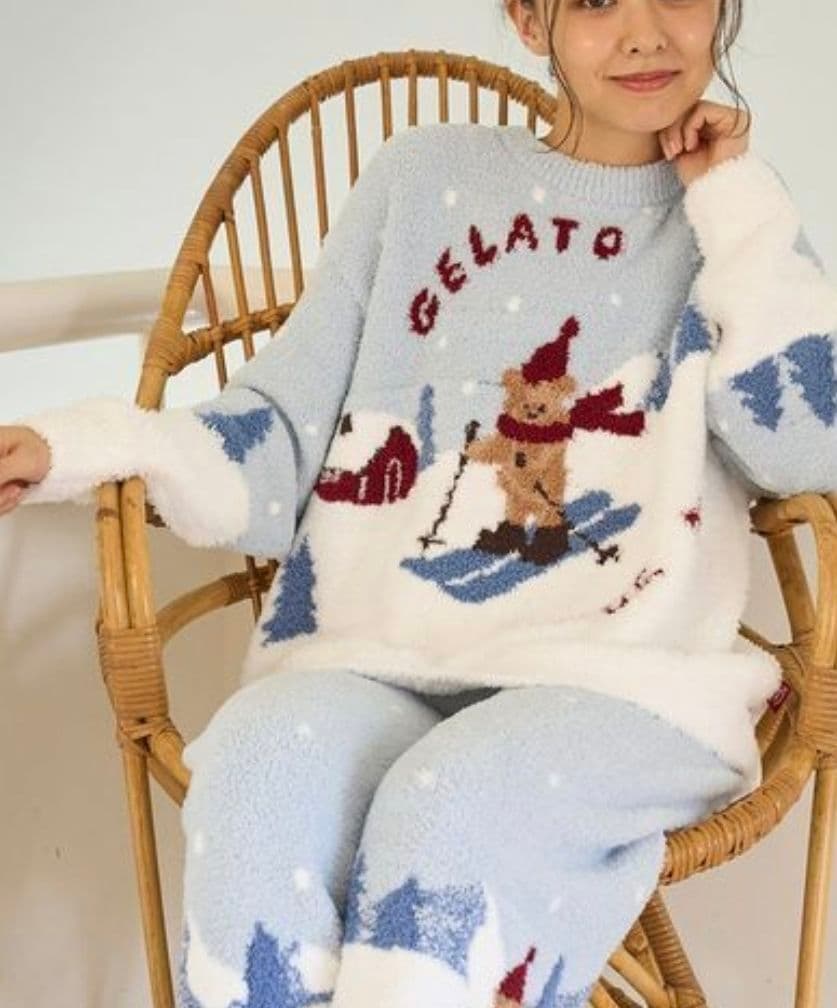 【新品タグ付き】ジェラートピケ スキーベアジャガードプルオーバー+ロングパンツ