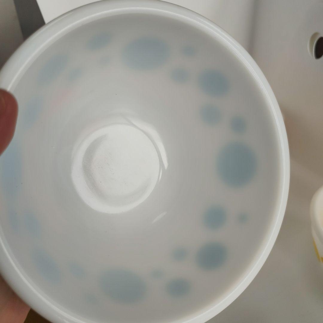 美品　Hazel Atlas ヘーゼルアトラス　ポルカドット　水玉　ボウル 4個