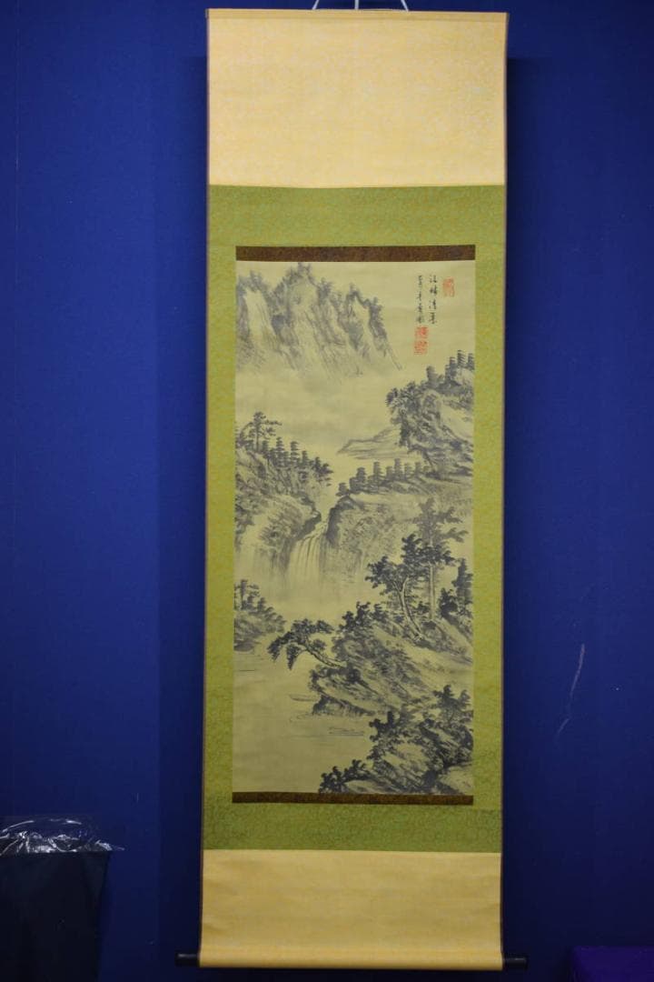 不詳/作者不詳/山水画賛/中国画/布袋屋掛軸HJ-649