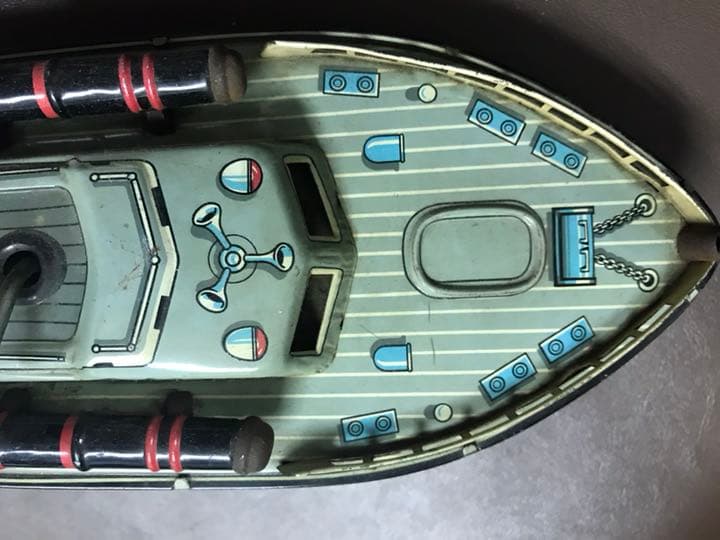 日本製魚雷ボート、ブリキ 骨董
