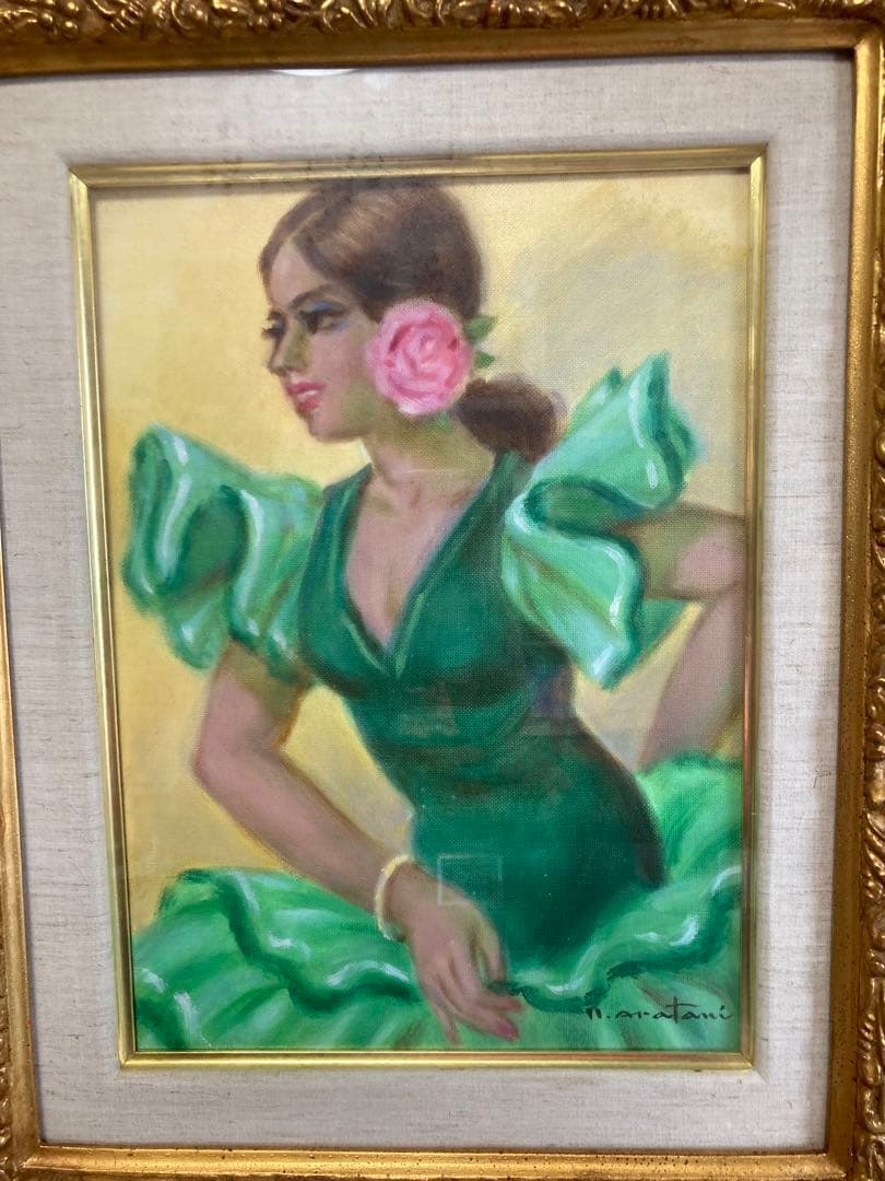 荒谷直之介　「踊子」油絵