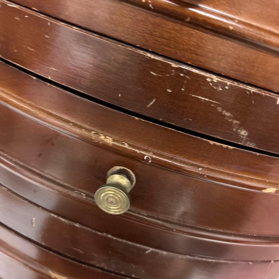 アンティーク　ジュエリーチェスト 4段 猫足　3本足　天然木