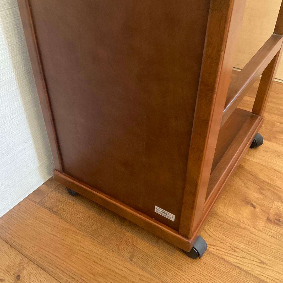 『専用品』豊岡クラフト　木製 ハンガーラック　日本製　上部トレイ・キャスター付き