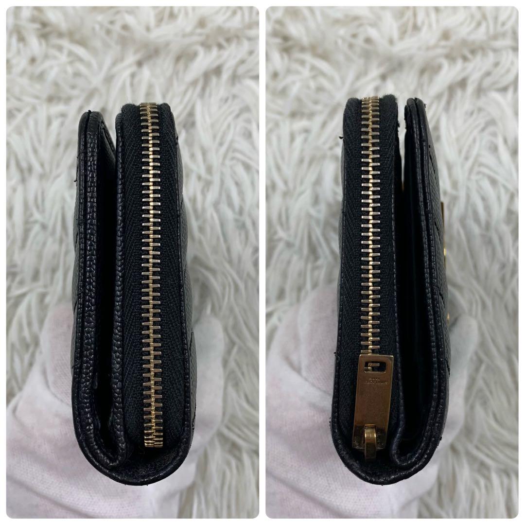 【✨美品✨】サンローラン カサンドラ 二つ折り財布 Vステッチ ブラック