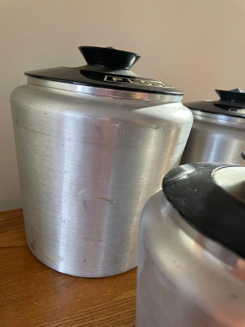 アンティーク　アルミ製 調味料容器セット