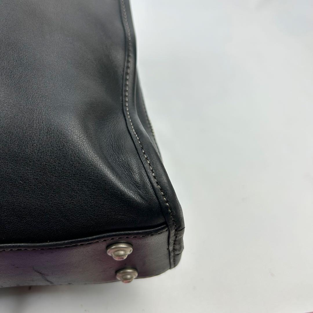 【美品】ポールスミス　ビジネスバッグ　オールレザー　2way 3層　ロゴ金具　黒