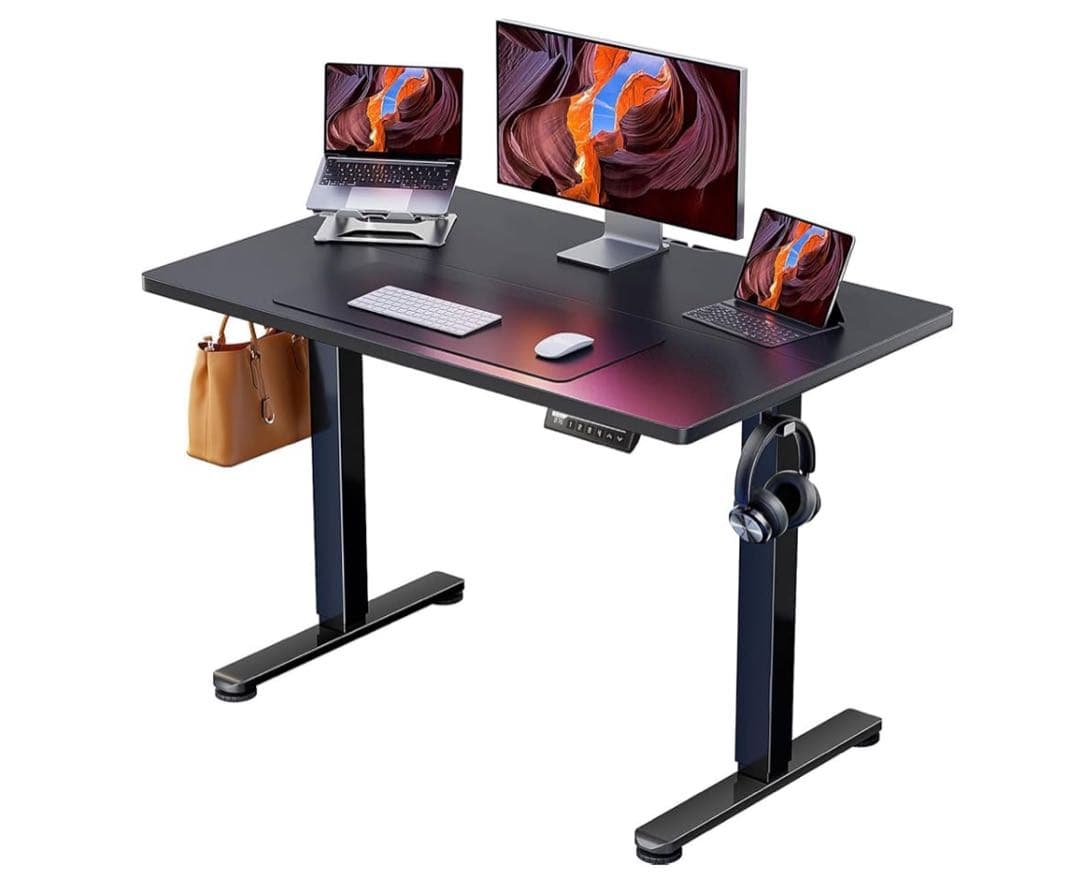 【美品】電動昇降式デスク （100 x 60 x 72-118cm、ブラック）