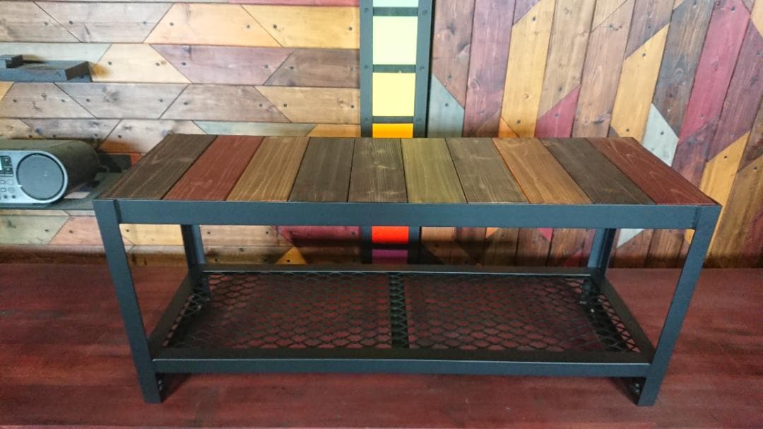 マットブラックでアイアンなベンチ＆シューズラック♪ 300×1163×400ｍｍ