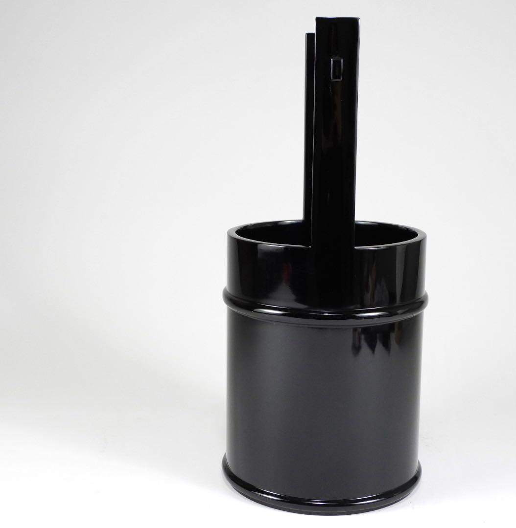 平安堂造 己ん典 蝋色塗 手桶形花生 花器 花瓶 共箱