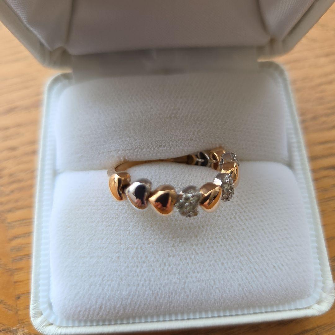 GSTV 購入 18K総量7gハート型ゴールドトーンリング