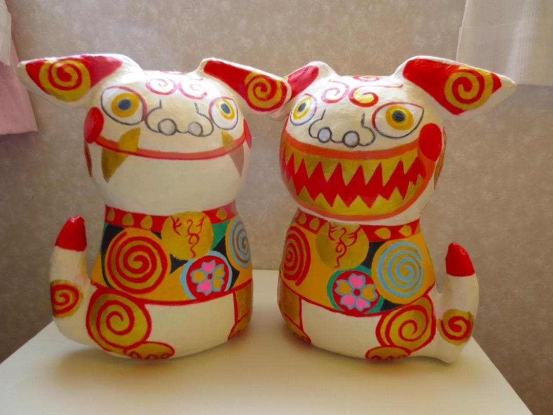 張り子　ジャンボシーサー　ラッキーアイテム　風水　置物