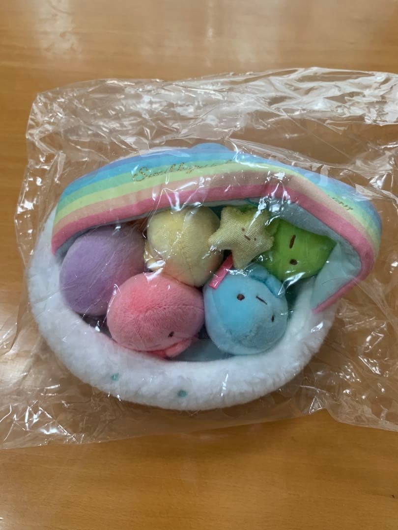 すみっコぐらし　7周年　シーンぬいぐるみ　たぴおか レインボー