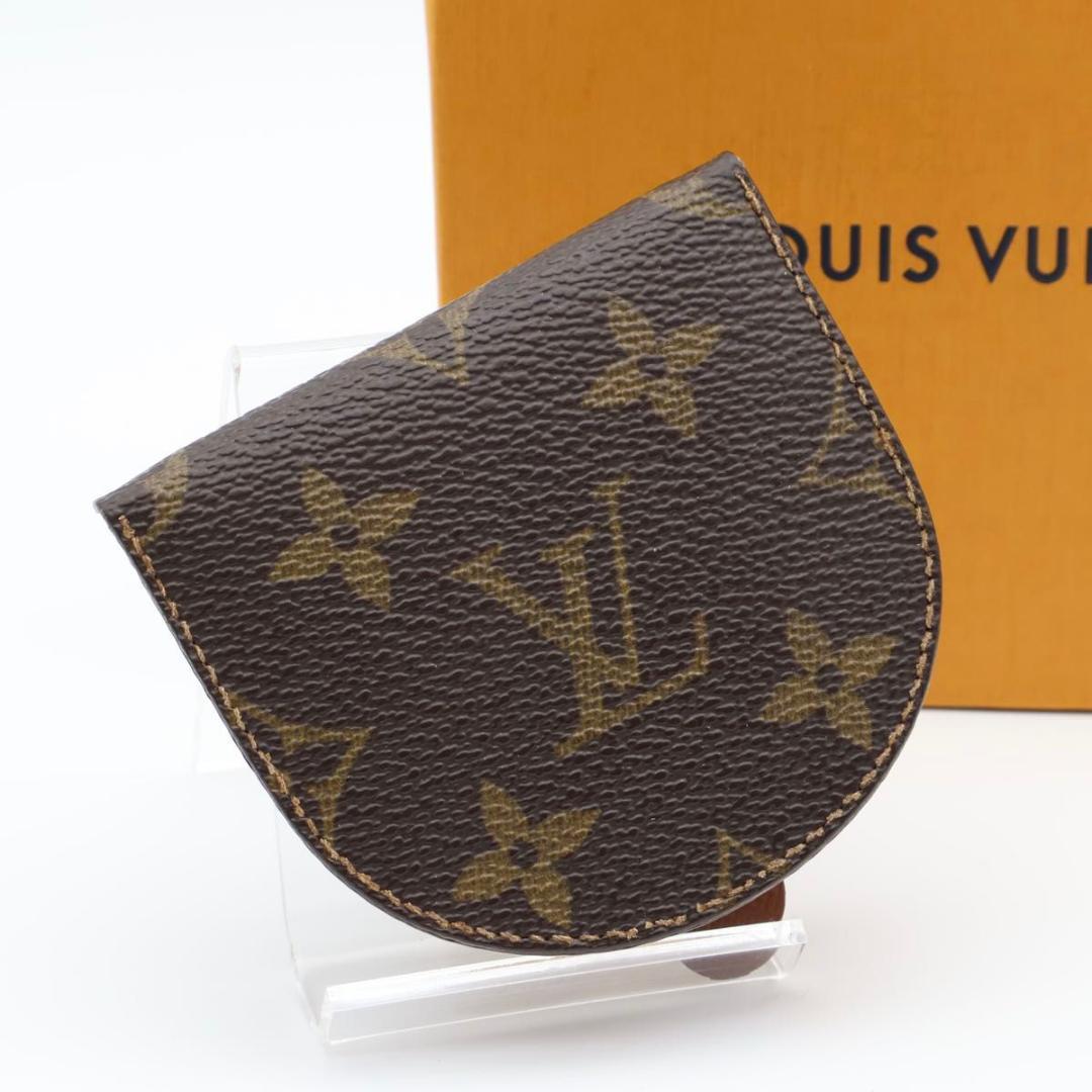 【極美品】ルイヴィトン　ポルトモネキュベット　モノグラム　ケース　茶色