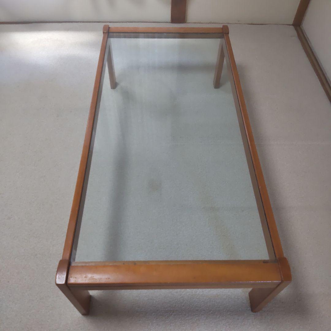 アンティーク テーブル ガラス天板 (カリモク？)