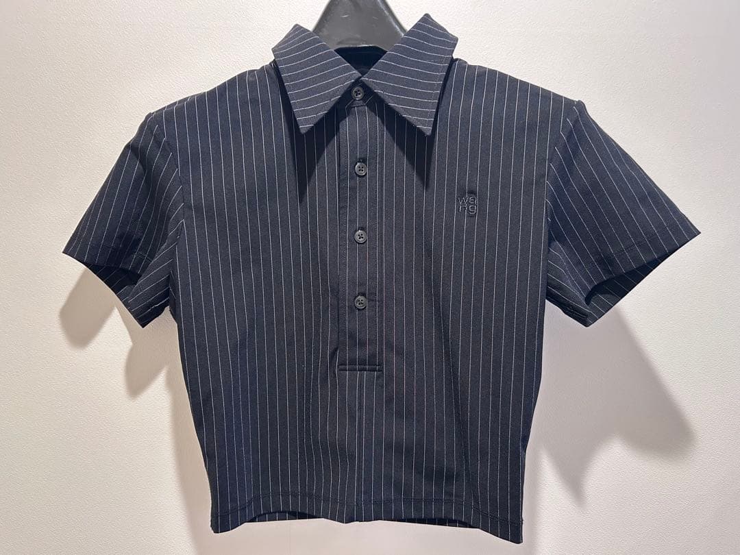 alexanderwang.t ネイビー ショート丈 ポロシャツ クロップド