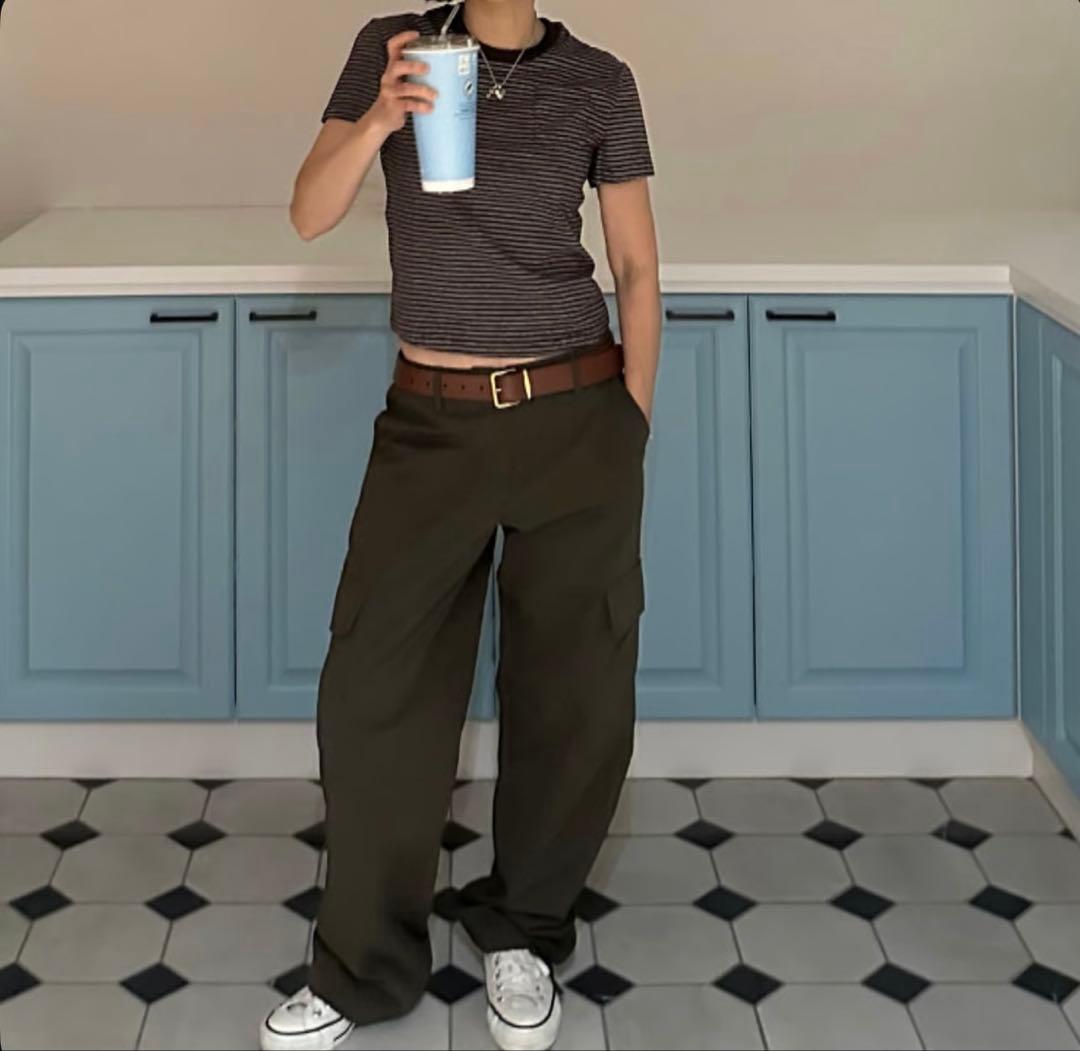 パンツ ok.soon low rise cargo pants size2