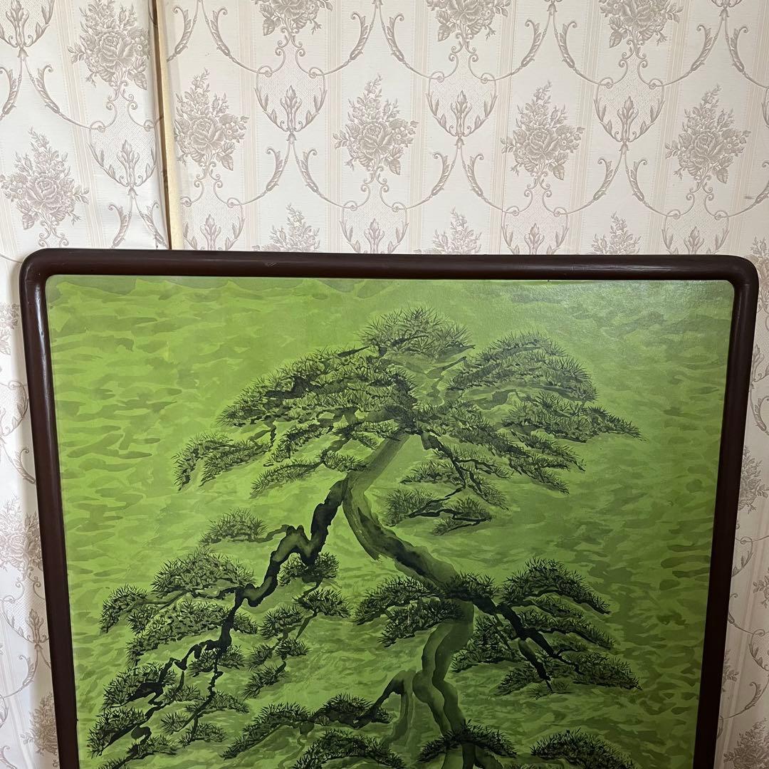 【蔵出し】額装 額縁 絵画 盆栽 松 アート 作品 静物画 日本画風 骨董品