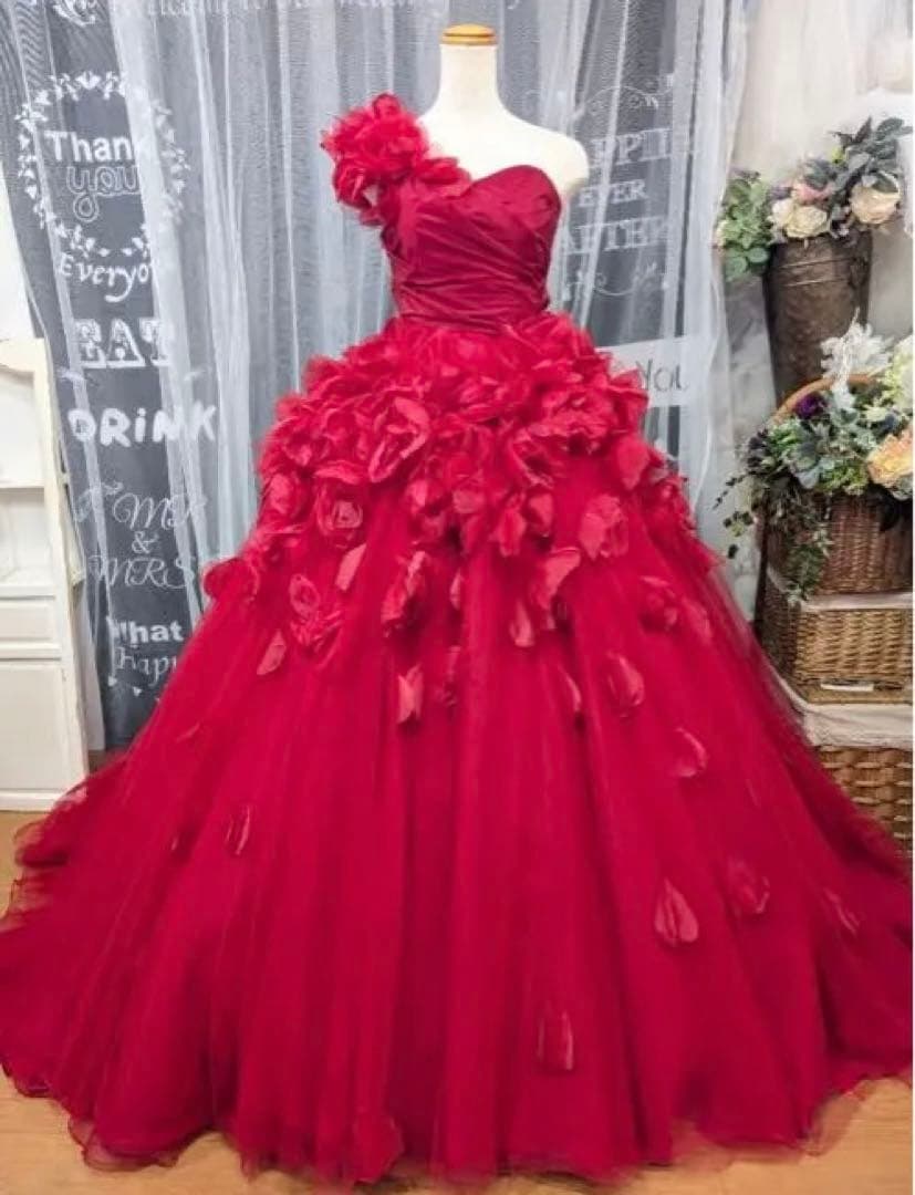 キヨコハタ　ウエディングカラードレス赤