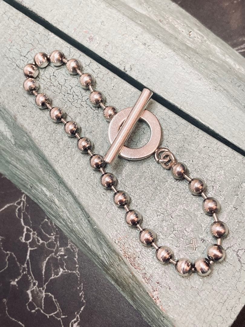 [2-B] GUCCI / 925 / 19cm トグル ボールチェーンブレス