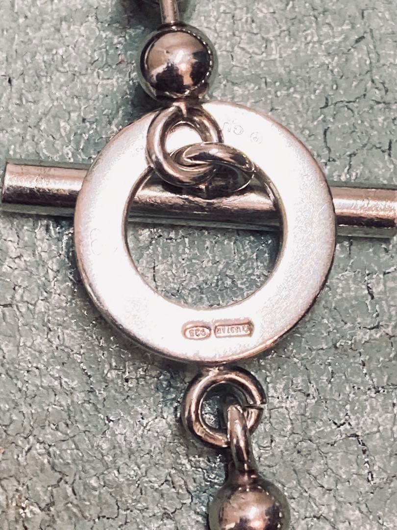 [2-B] GUCCI / 925 / 19cm トグル ボールチェーンブレス