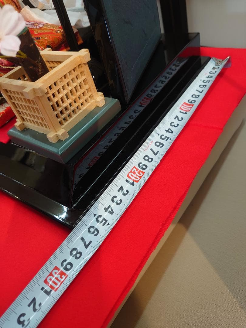 ●くみ●新品おひなさま●　桜づくし刺繍飾り　琵琶と琴のお道具付