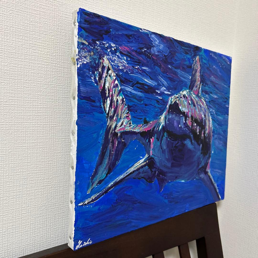 ホオジロザメ　アクリル画　原画