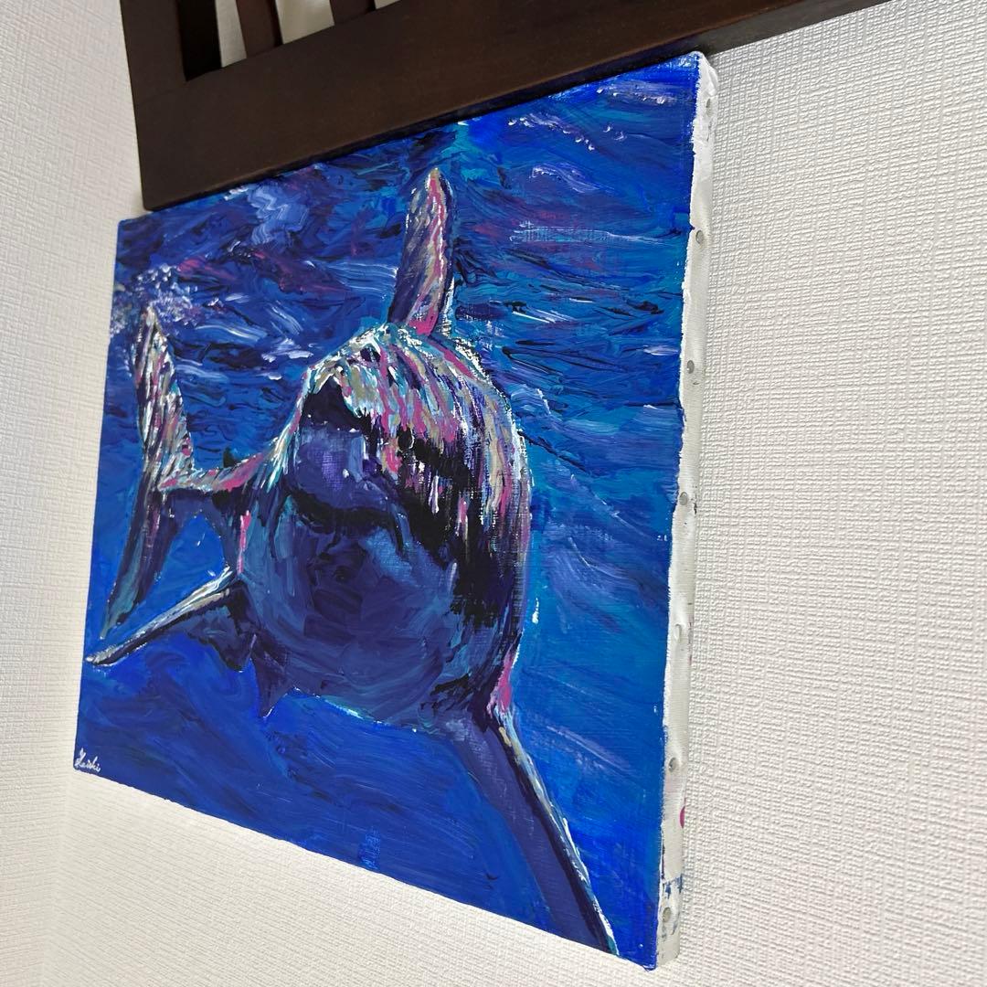 ホオジロザメ　アクリル画　原画
