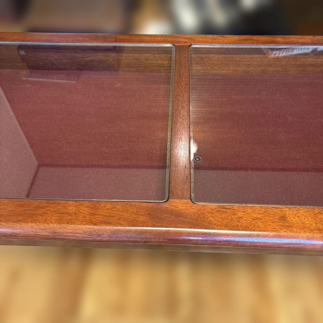 昭和レトロ！120cmローテーブル平成レトロ ガラス天板ディスプレイ コーヒー