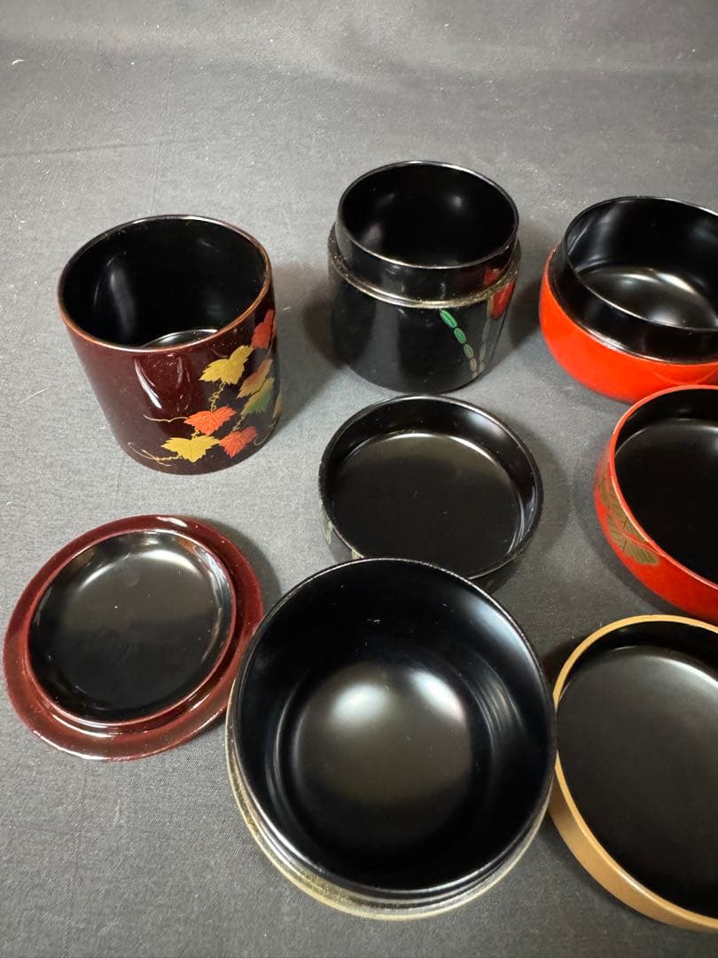 G82 送料無料　四季棗　樹芳　棗　春夏秋冬　木箱　漆芸　茶道具