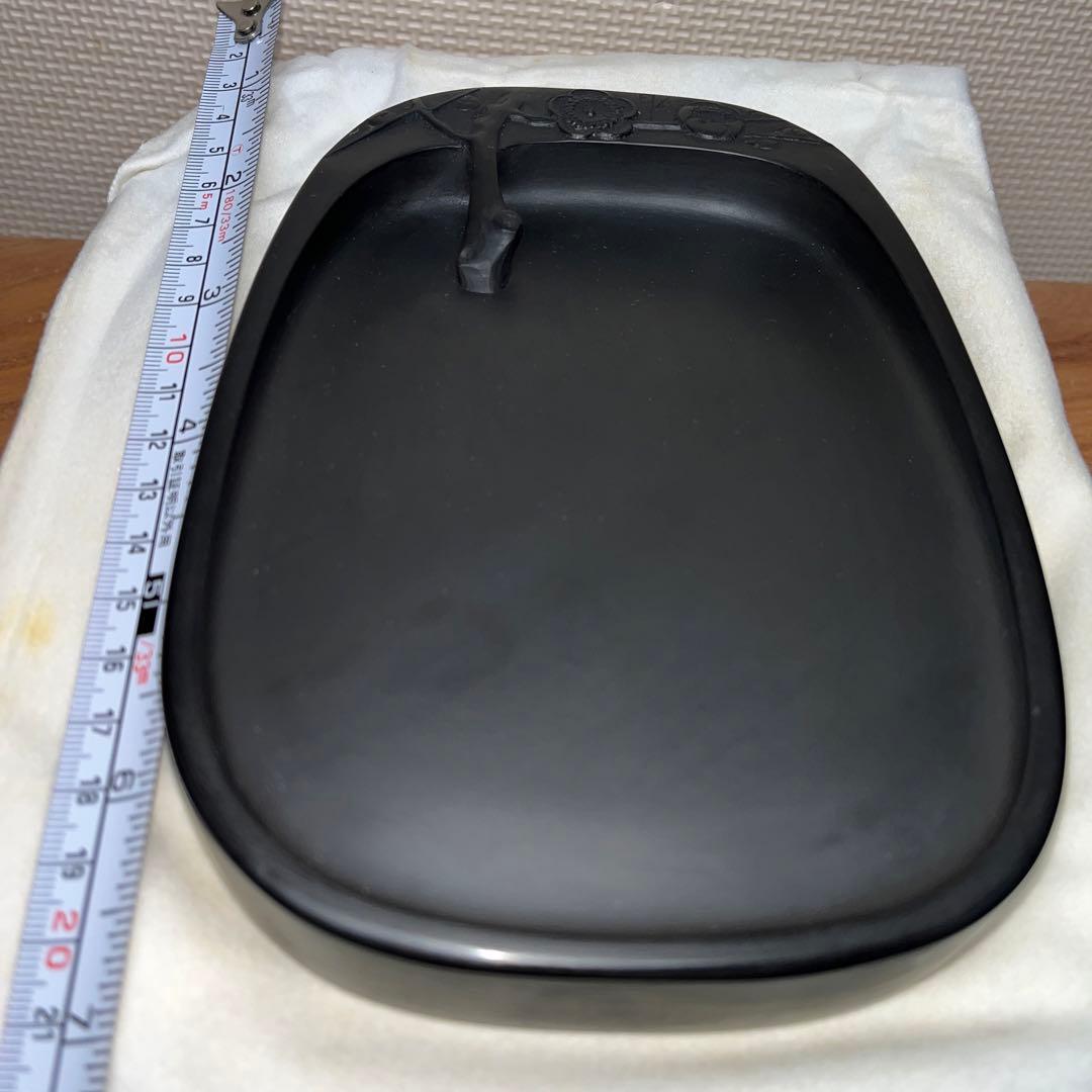 ⭕️雨端硯　梅壽硯　名工　11代　雨宮静軒　未使用美品　希少特殊価値　高価