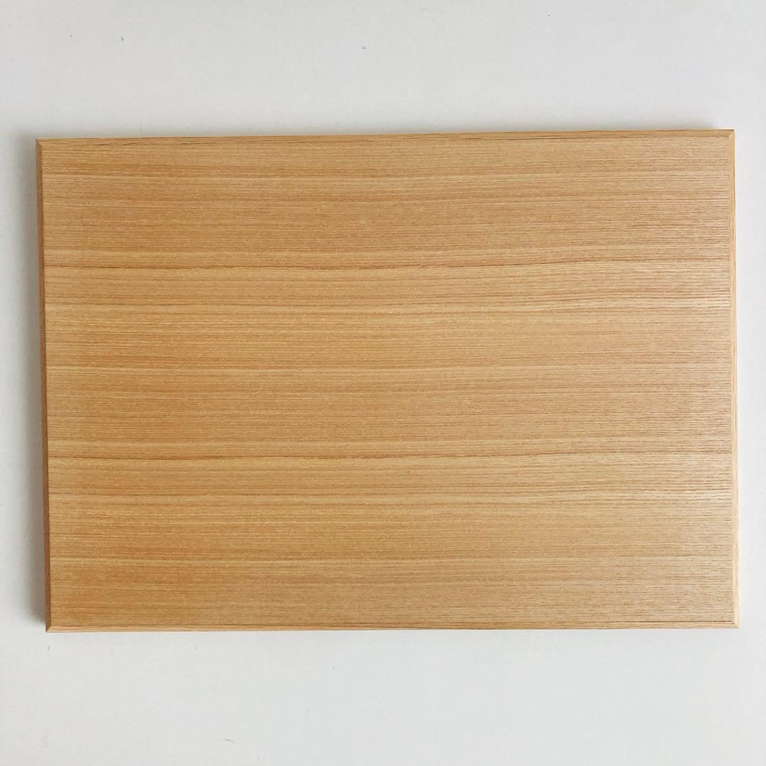 松屋漆器店　白木塗タモ14.0長角盆　お盆　大　2点セット