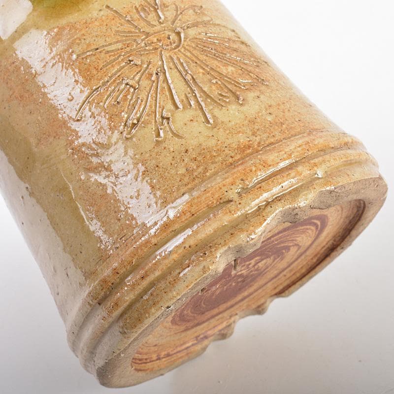 北大路魯山人作　黄瀬戸　切立手桶　黒田陶々庵極め箱　M　R6934