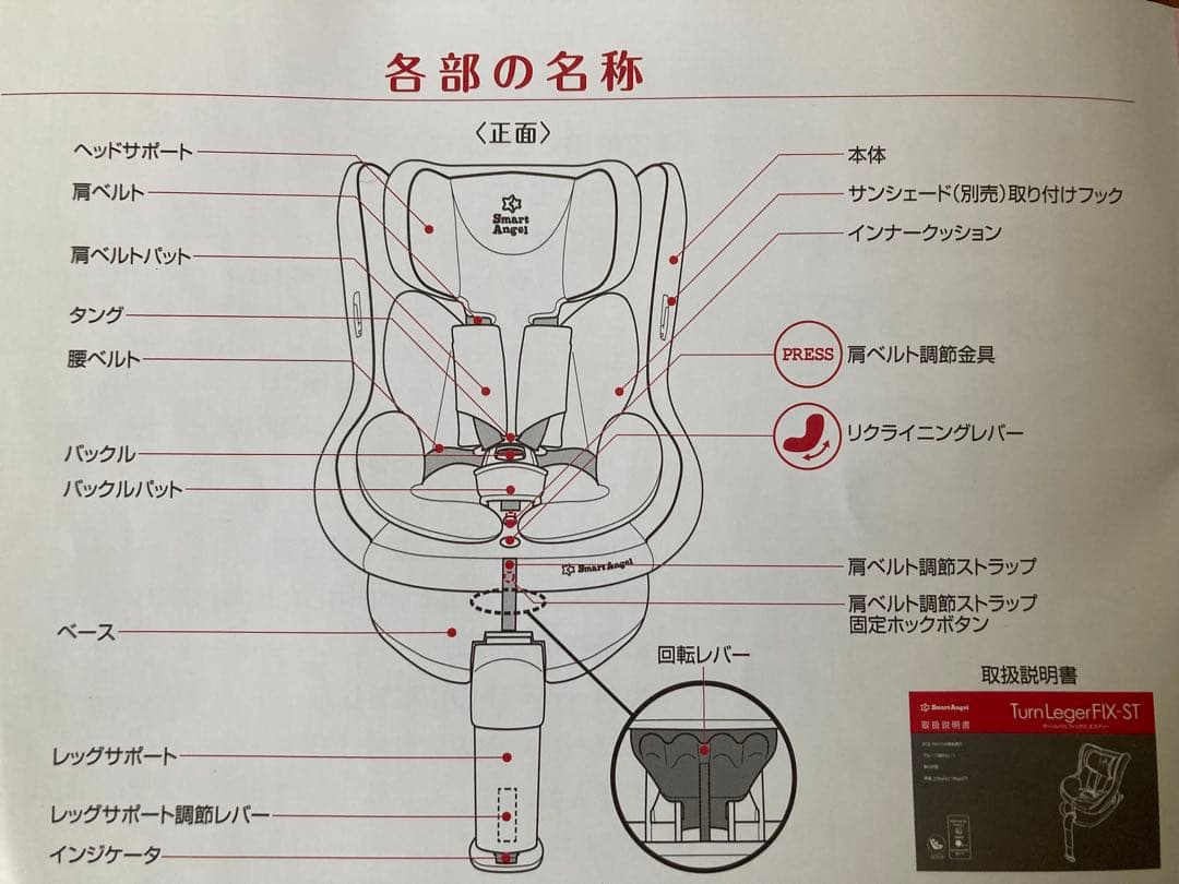 西松屋 SmartAngel ターンレジェ FIX ST チャイルドシート