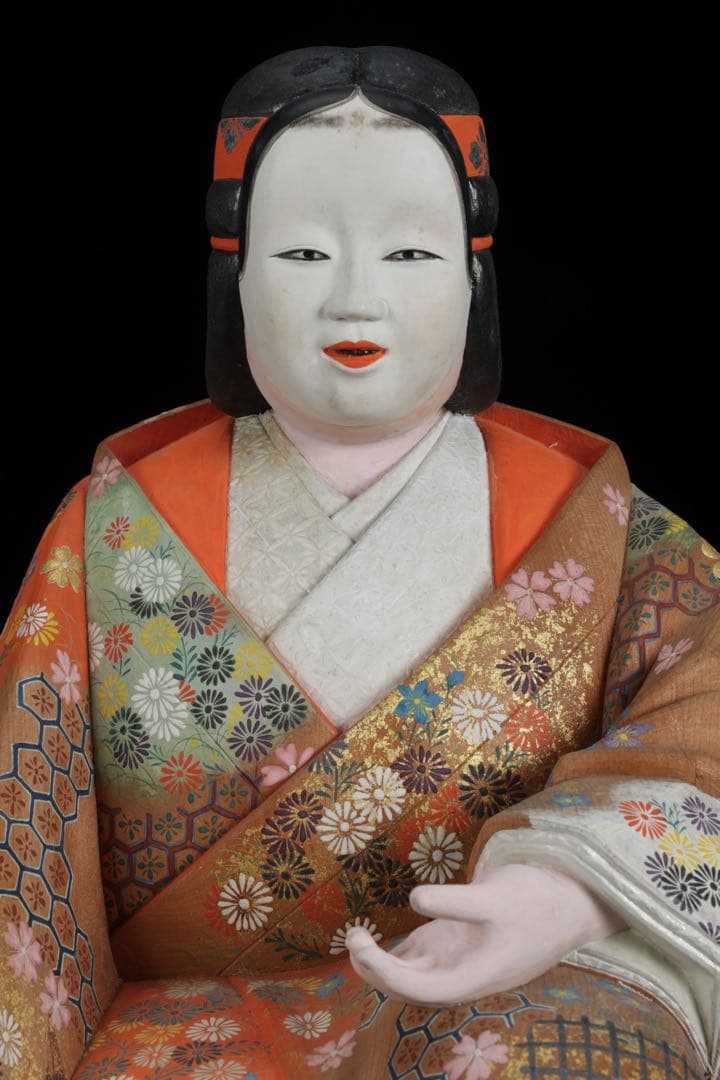 【高古作】木彫彩色 能楽 熊野 能人形 昭和十五年 共箱 二重箱 古美術 骨董品