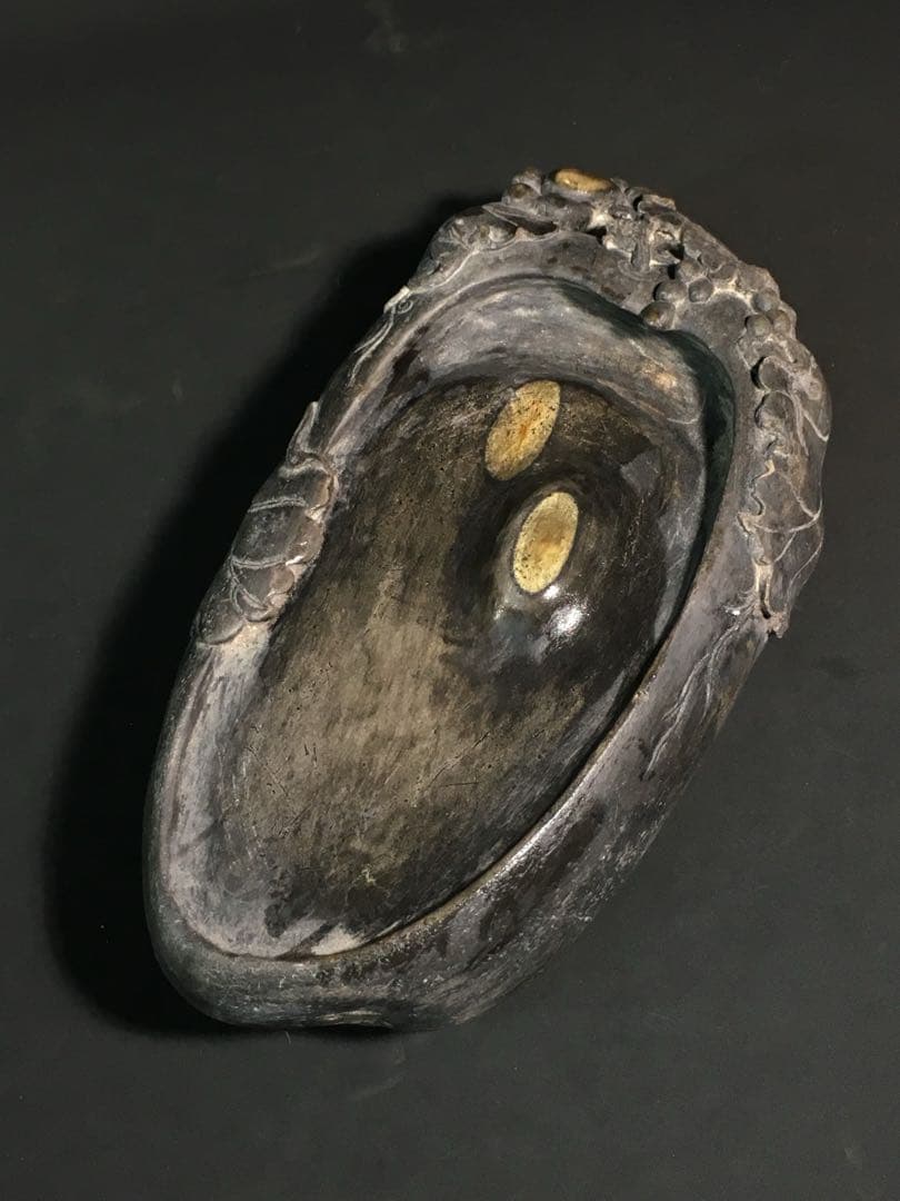 旧蔵 天然　骨董品 端硯 在銘　書道用文房具　文房珍品　アンティーク