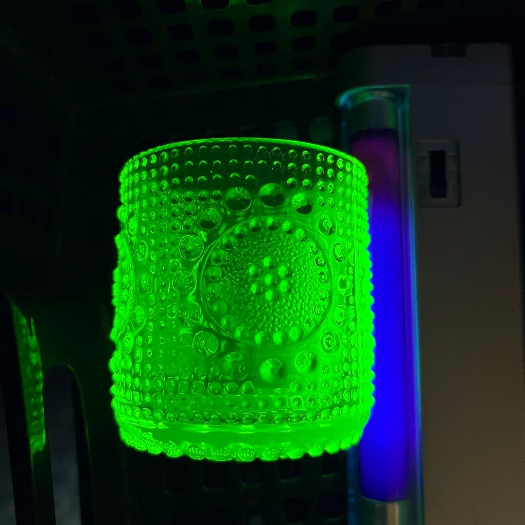 骨董　時代ガラス　フィンランド　グラッポニア グラス　コップ　ウラン１客