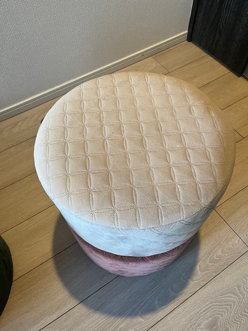 Ayamiayami さん専用円形スツール ベージュ グリーン　フランフラン