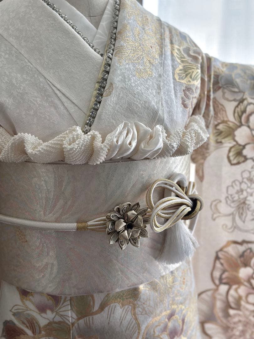 高級振袖　白地　フルセット　成人式