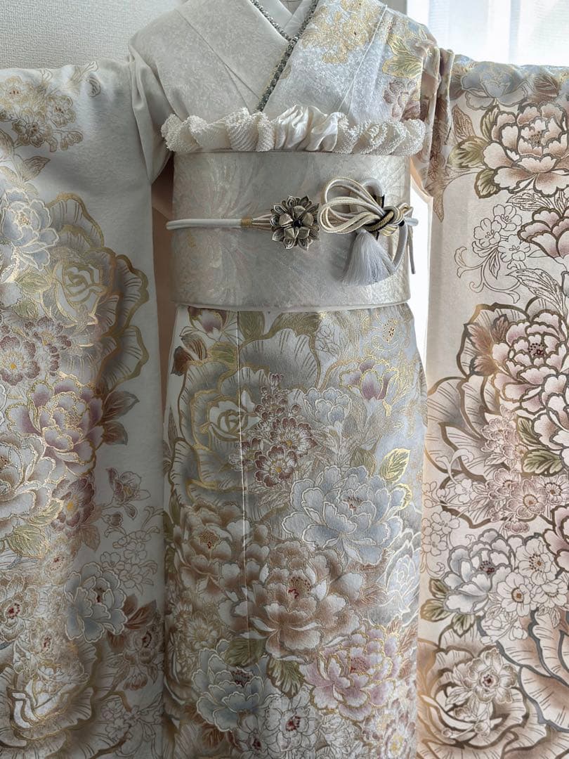 高級振袖　白地　フルセット　成人式