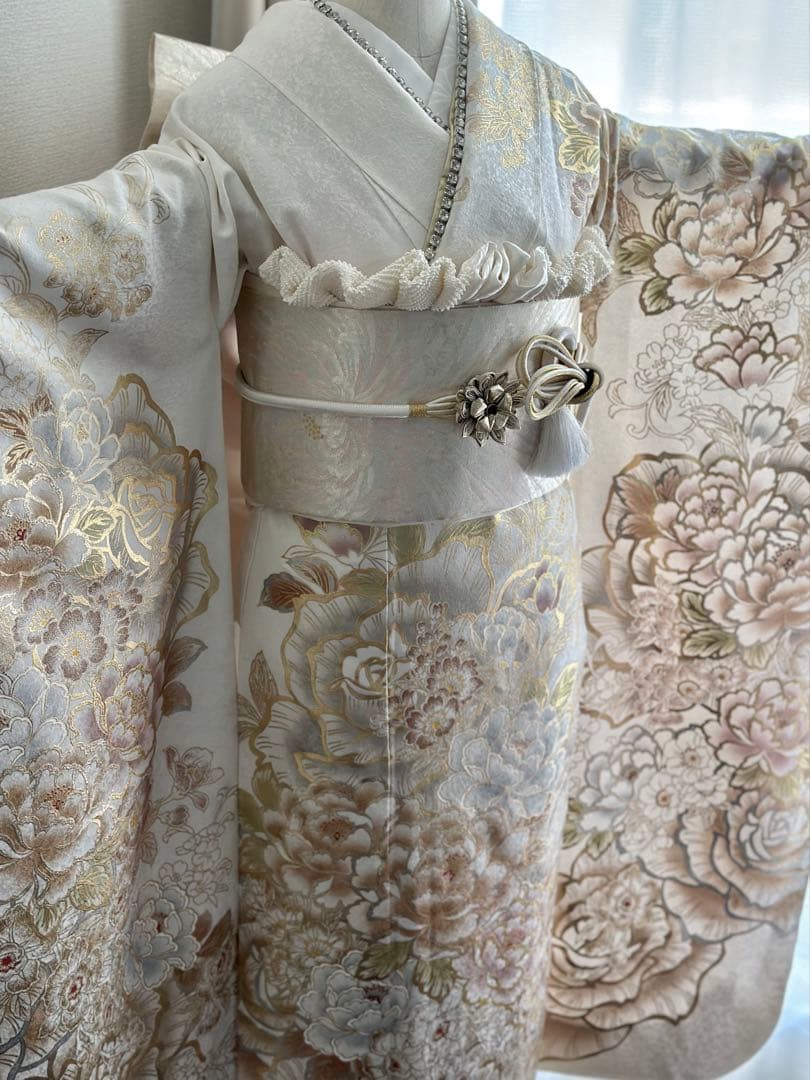 高級振袖　白地　フルセット　成人式