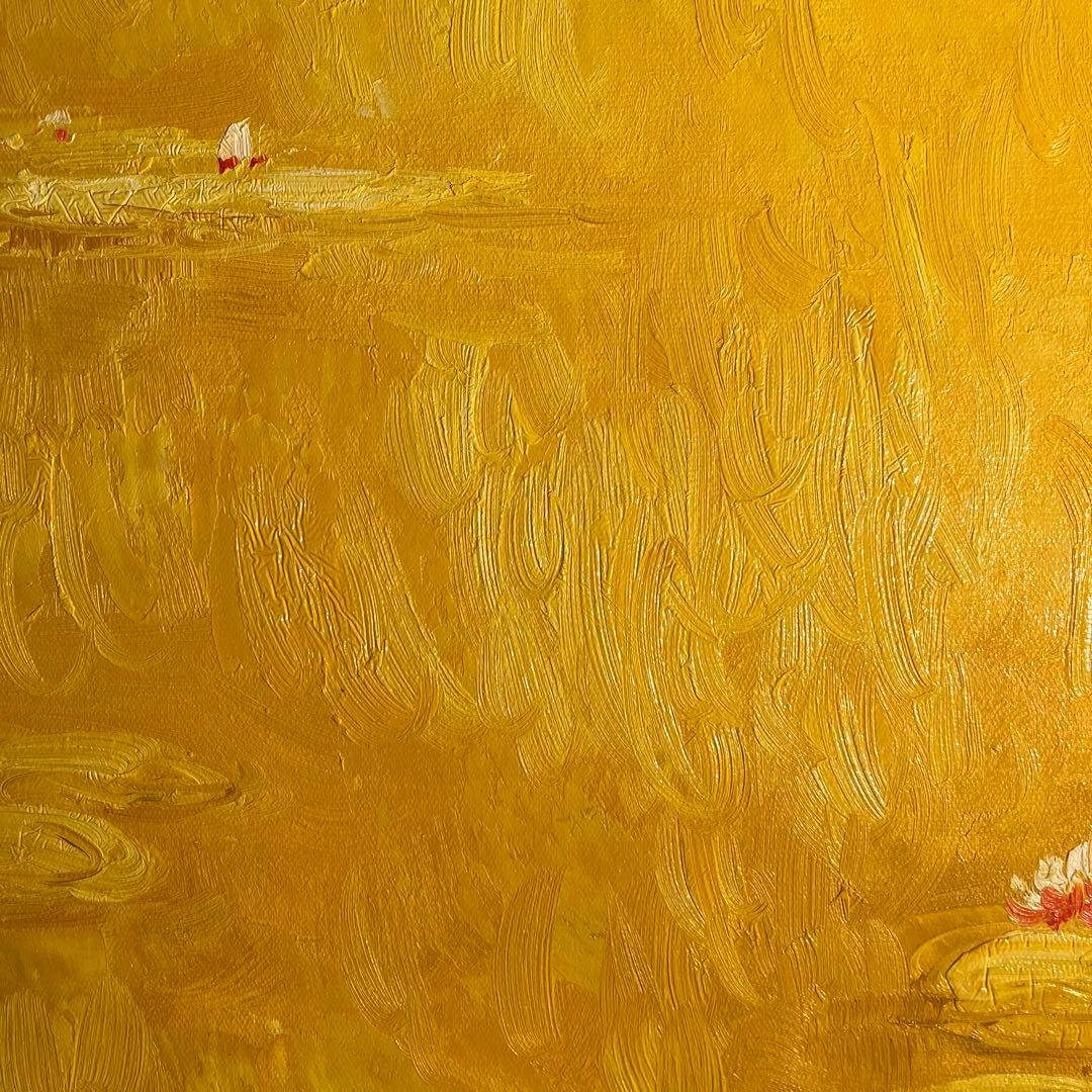 ★秀作★手描き油絵 クロード・モネ 睡蓮 額付 肉筆絵画 インテリア 油彩画