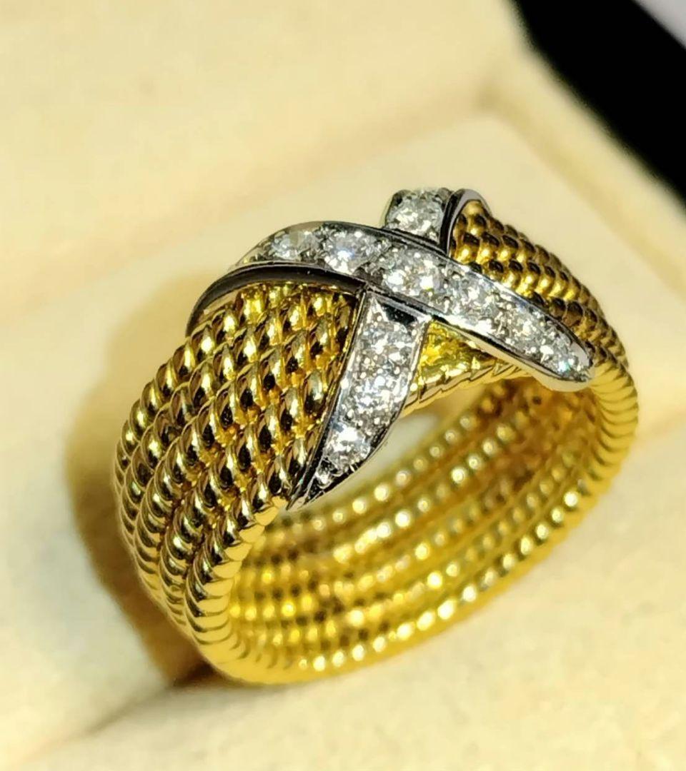 K18&PT 900ダイヤモンドリング