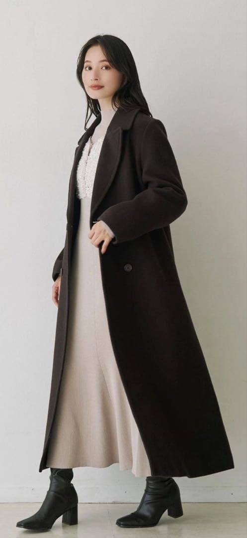 ウールチェスターコート Sサイズ ダークブラウン