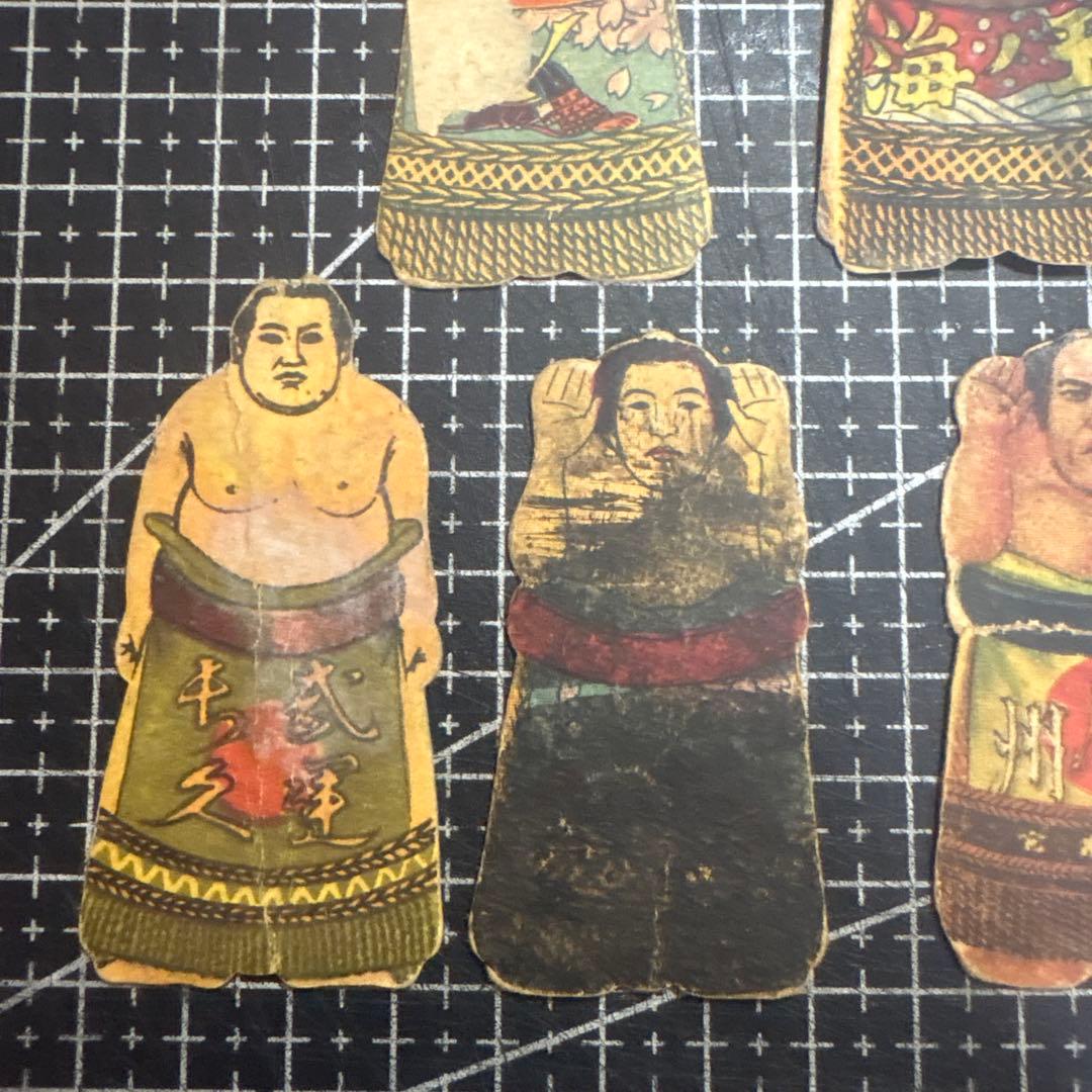 大相撲力士 相撲人形 レア 5枚 セット 蚤の市