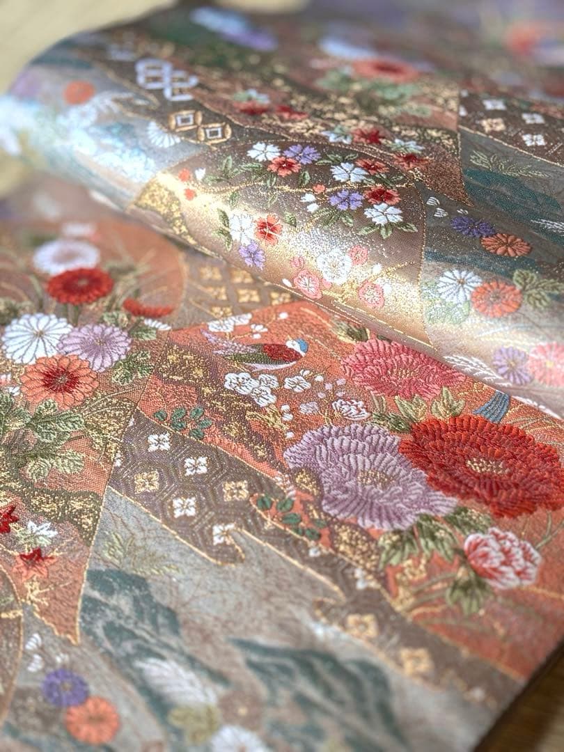 正絹訪問着4点フルセット◎全品未使用！こだわりコーディネート品格シリーズa12