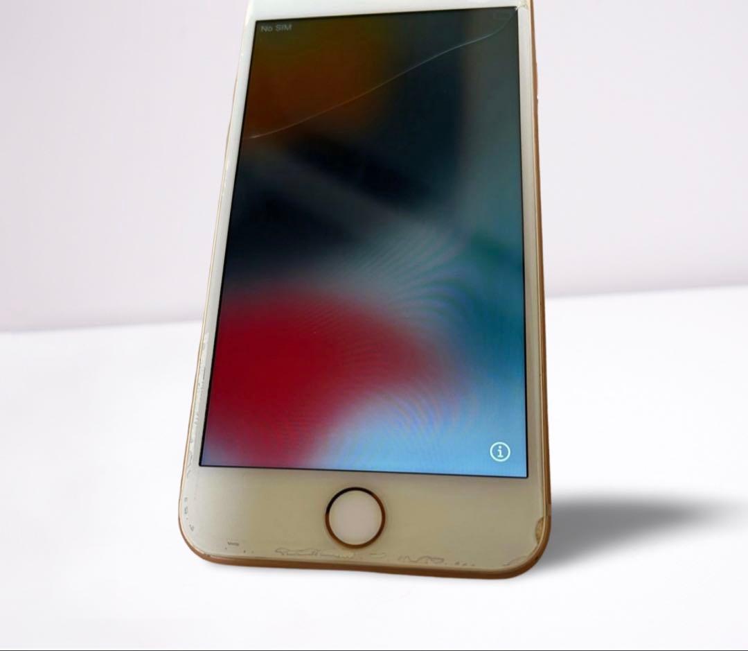 iPhone8 64GB ゴールド SIMフリー 箱付 イヤホン未使用 画面ヒビ
