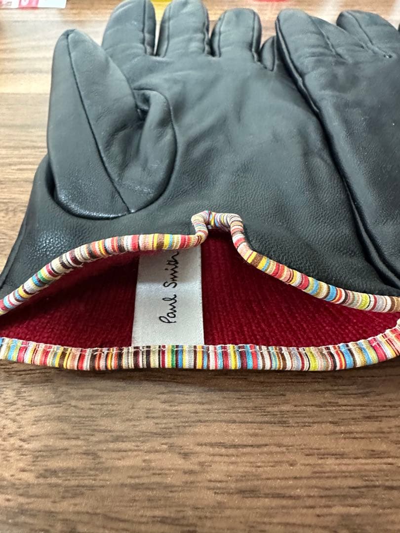 【Paul Smith】 シグネチャーストライ プパイピング レザーグローブ